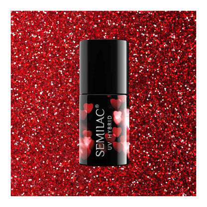 Semilac - #318 Burgundy Red Glitter