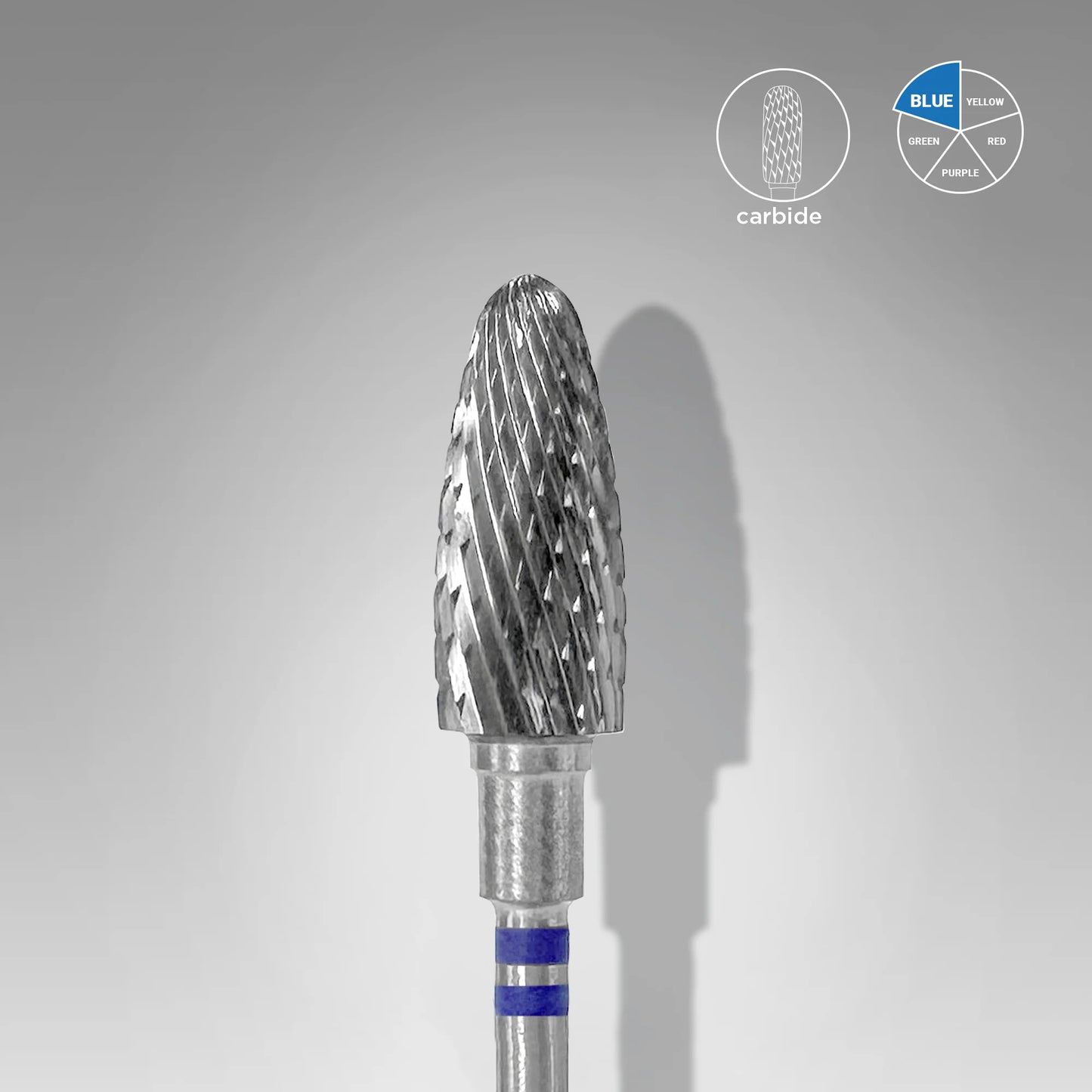 STALEKS Punta Carbide Conica per utenti mancini, blu, diametro 6 mm - lunghezza punta 14 mm