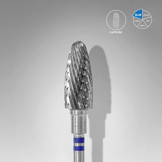 STALEKS Punta Carbide Conica per utenti mancini, blu, diametro 6 mm - lunghezza punta 14 mm