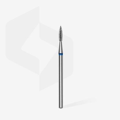 STALEKS Diamond nail drill bit pointed flame blue EXPERT head diameter 1,8 mm / working part 8 mm